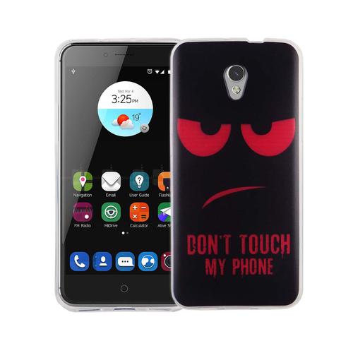 Handy H�lle f�r ZTE Blade V7 Cover Case Schutz Tasche Motiv Slim Silikon TPU Dont Touch my Phone Rot