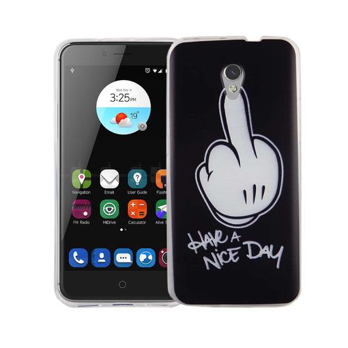 Handy H�lle f�r ZTE Blade V7 Cover Case Schutz Tasche Motiv Slim Silikon TPU Mittelfinger
