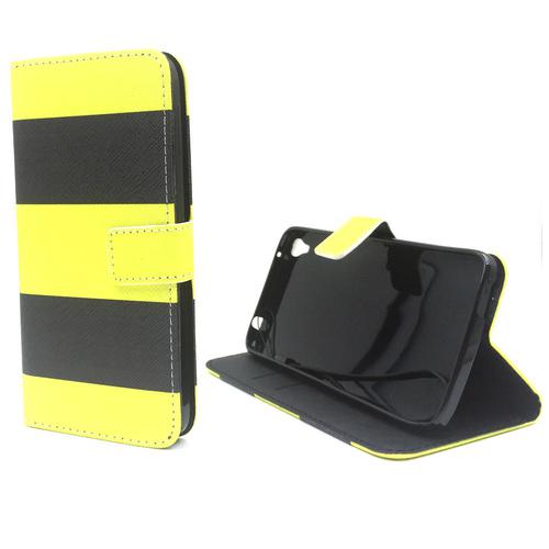 Handyh�lle Tasche f�r Handy Alcatel One Touch Idol 3 5.5 Zoll Dont Schwarz / Gelb