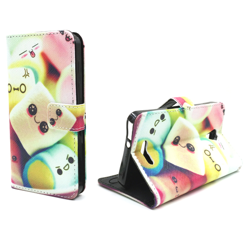 Handyh�lle Tasche f�r Handy Alcatel Pop 4 Schriftzug Marshmallows