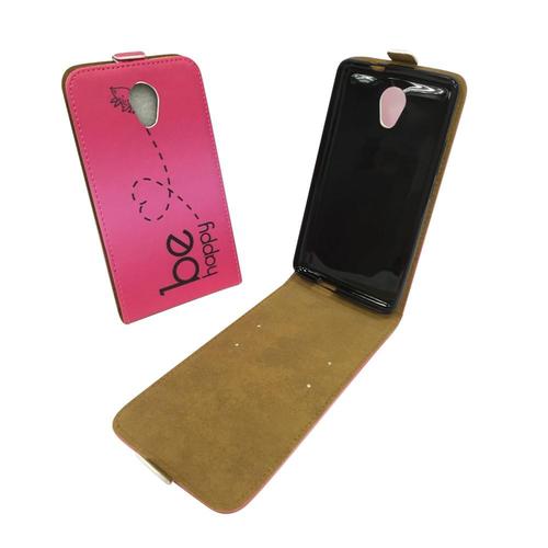 Handyh�lle Tasche f�r Handy Wiko Robby Be Happy Pink