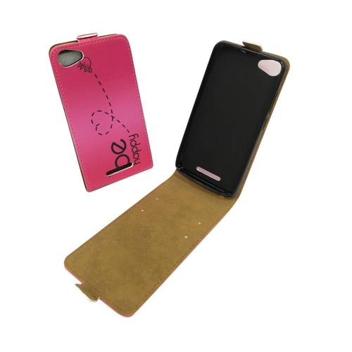 Handyh�lle Tasche f�r Handy Wiko Jerry Be Happy Pink