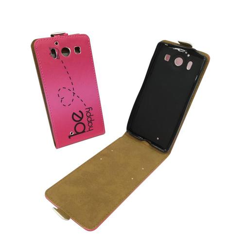 Handyh�lle Tasche f�r Handy Microsoft Lumia 950 Be Happy Pink