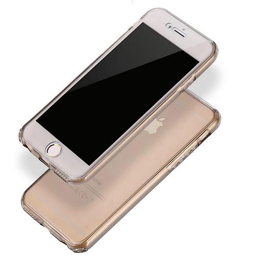Crystal Case H�lle f�r Apple iPhone 6 Plus / 6s Plus Grau Rahmen Full Body