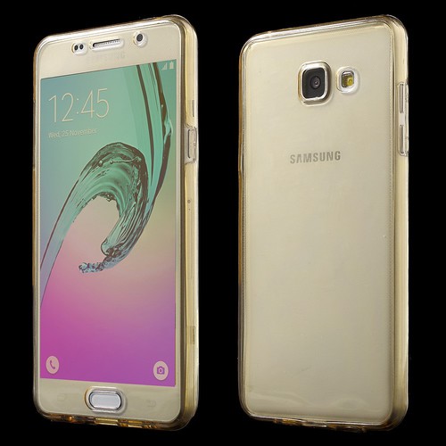 Crystal Case H�lle f�r Samsung Galaxy A3 2016 Gold Rahmen Full Body