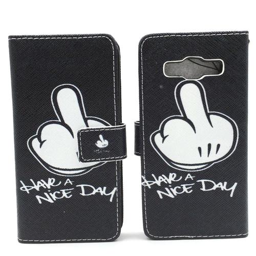 Handyh�lle Tasche f�r Handy Samsung Galaxy A3 2015 Mittelfinger