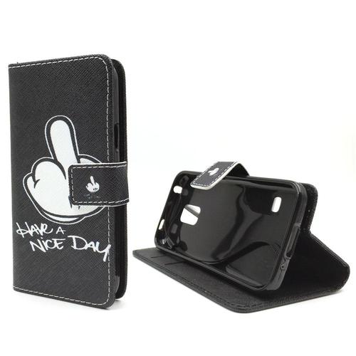 Handyh�lle Tasche f�r Handy Samsung Galaxy S5 Mini Mittelfinger