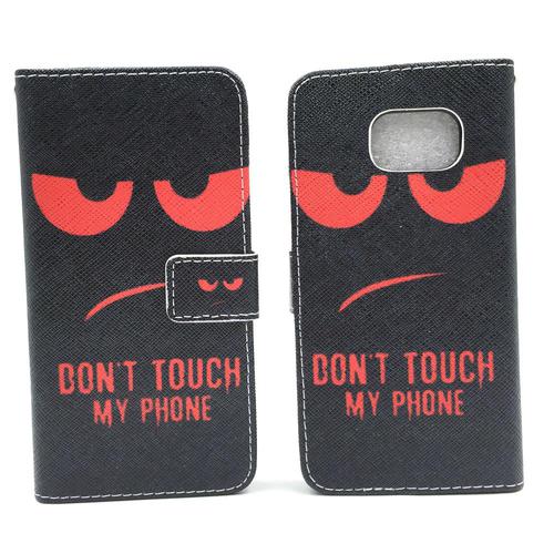 Handyh�lle Tasche f�r Handy Samsung Galaxy S6 Edge Dont Touch Rot