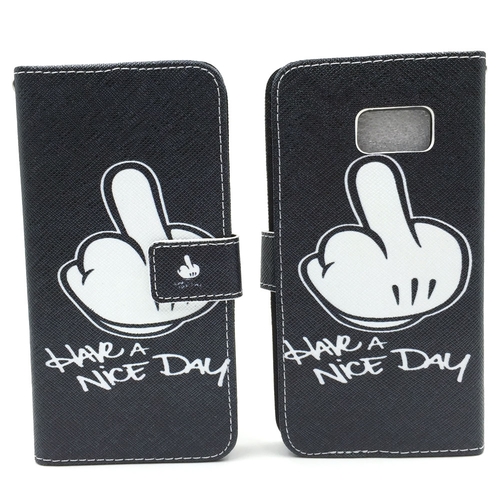 Handyh�lle Tasche f�r Handy Samsung Galaxy S7 Mittelfinger