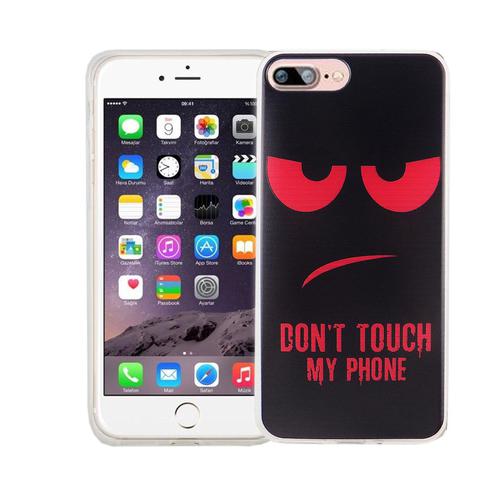 Handy H�lle f�r Apple iPhone 7 Plus Cover Case Schutz Tasche Motiv Slim Silikon TPU Dont Touch my Phone Rot