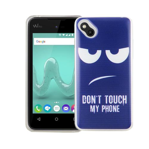 Handy H�lle f�r Wiko Sunny Cover Case Schutz Tasche Motiv Slim Silikon TPU Dont Touch my Phone Blau