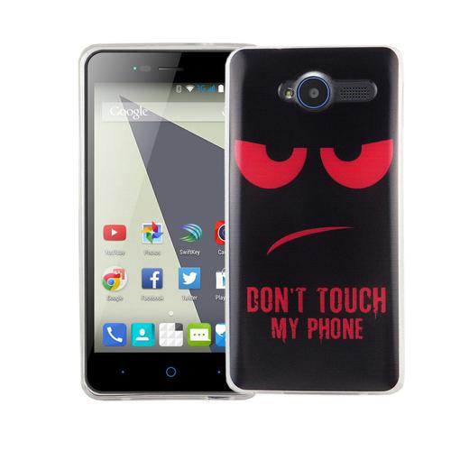 Handy H�lle f�r ZTE Blade L3 Cover Case Schutz Tasche Motiv Slim Silikon TPU Dont Touch my Phone Rot