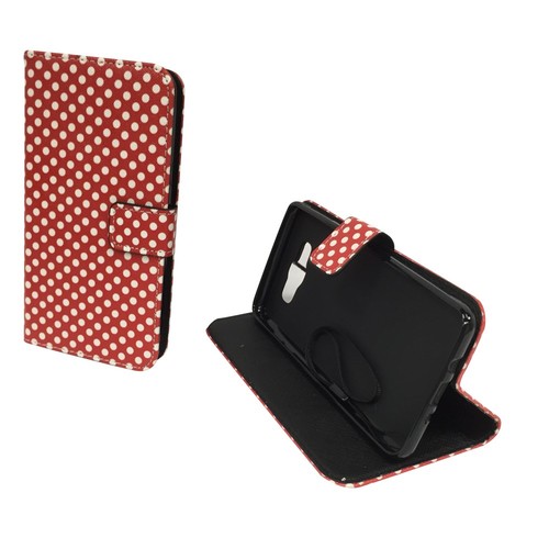 Handyh�lle Tasche f�r Handy Samsung Galaxy J7 2016 Polka Dot Rot
