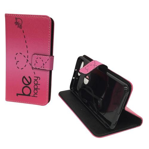 Handyh�lle Tasche f�r Handy Huawei Honor 8 Be Happy Pink