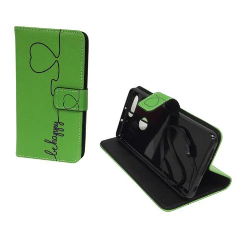 Handyh�lle Tasche f�r Handy Huawei Honor 8 Be Happy Gr�n