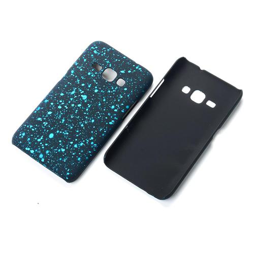 Handy H�lle Schutz Case Bumper Schale f�r Samsung Galaxy J1 2016 3D Sterne T�rkis