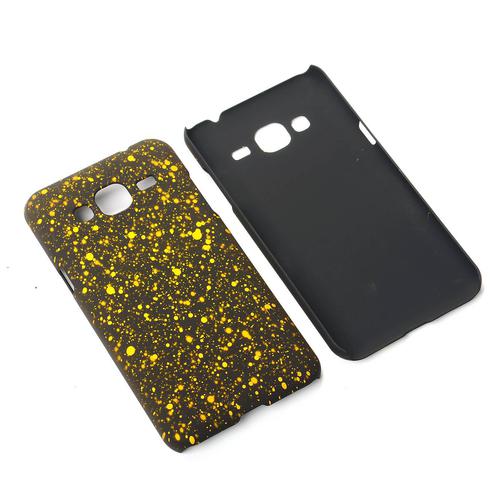 Handy H�lle Schutz Case Bumper Schale f�r Samsung Galaxy J3 3D Sterne Gelb