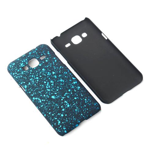 Handy H�lle Schutz Case Bumper Schale f�r Samsung Galaxy J3 3D Sterne T�rkis