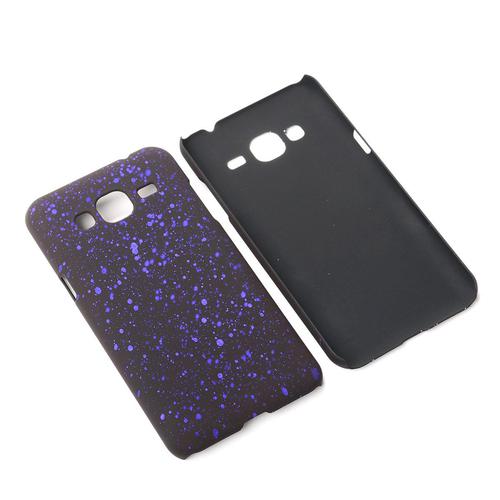 Handy H�lle Schutz Case Bumper Schale f�r Samsung Galaxy J3 3D Sterne Lila