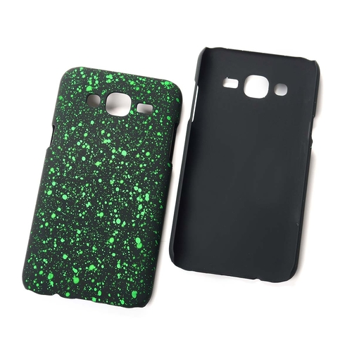 Handy H�lle Schutz Case Bumper Schale f�r Samsung Galaxy J5 2015 3D Sterne Gr�n