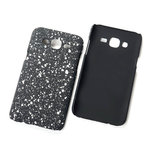 Handy H�lle Schutz Case Bumper Schale f�r Samsung Galaxy J5 2015 3D Sterne Wei�