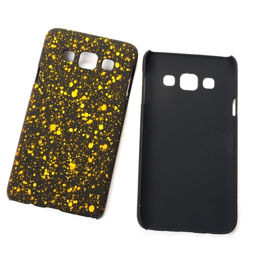 Handy H�lle Schutz Case Bumper Schale f�r Samsung Galaxy A3 2015 3D Sterne Gelb