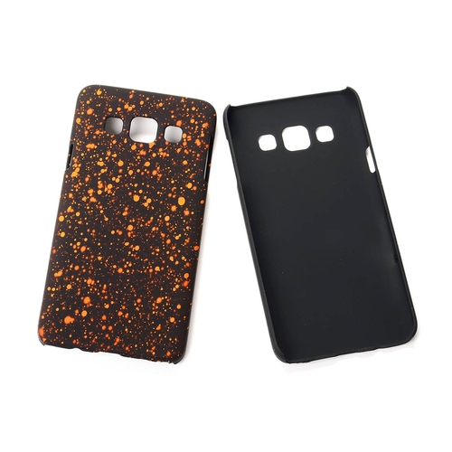 Handy H�lle Schutz Case Bumper Schale f�r Samsung Galaxy A3 2015 3D Sterne Orange