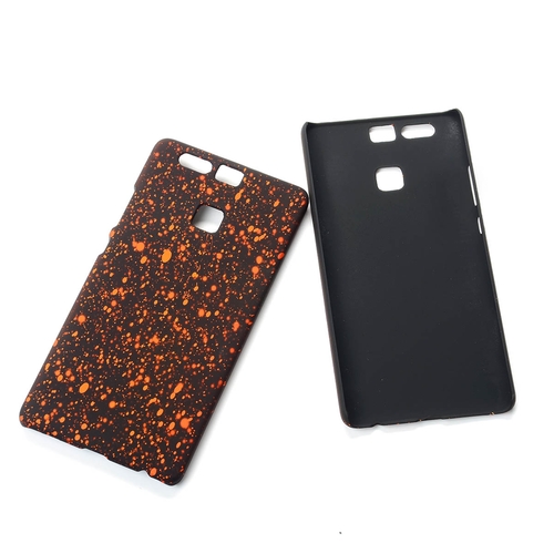 Handy H�lle Schutz Case Bumper Schale f�r Huawei P9 3D Sterne Orange