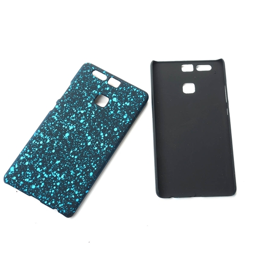 Handy H�lle Schutz Case Bumper Schale f�r Huawei P9 3D Sterne T�rkis