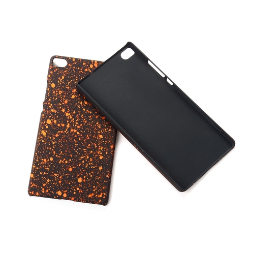 Handy H�lle Schutz Case Bumper Schale f�r Huawei P8 3D Sterne Orange