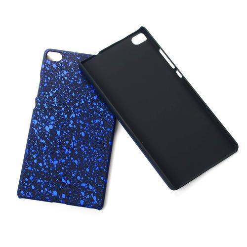 Handy H�lle Schutz Case Bumper Schale f�r Huawei P8 3D Sterne Blau