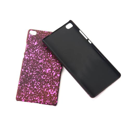 Handy H�lle Schutz Case Bumper Schale f�r Huawei P8 3D Sterne Pink