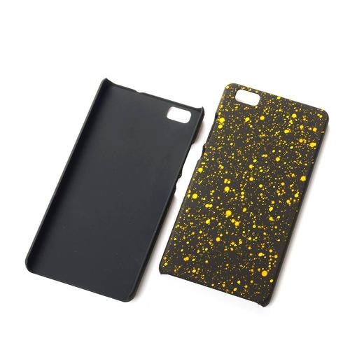 Handy H�lle Schutz Case Bumper Schale f�r Huawei P8 Lite 3D Sterne Gelb