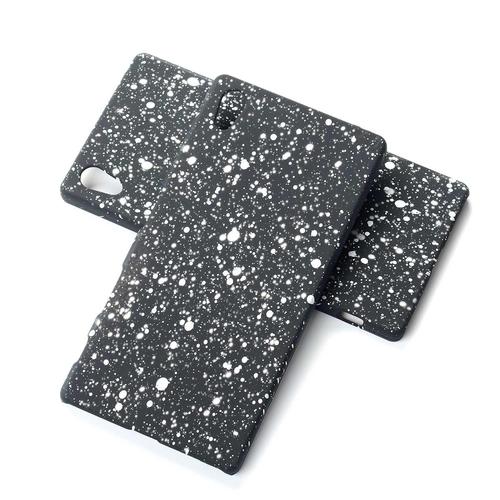 Handy H�lle Schutz Case Bumper Schale f�r Sony Xperia Z5 3D Sterne Wei�