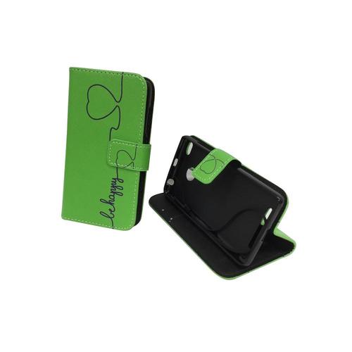 Handyhlle Tasche fr Handy Xiaomi Redmi 3s Be Happy Grn