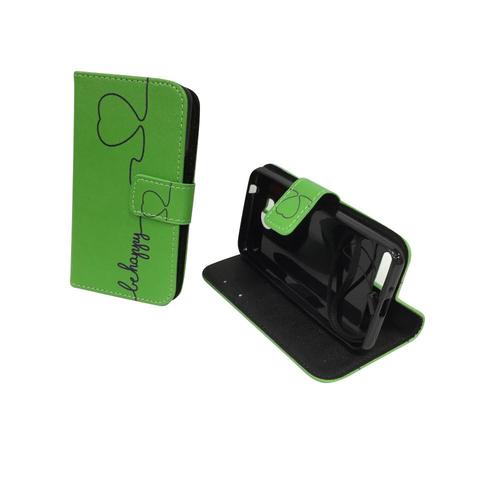 Handyh�lle Tasche f�r Handy Huawei Y3 II / 2 Be Happy Gr�n