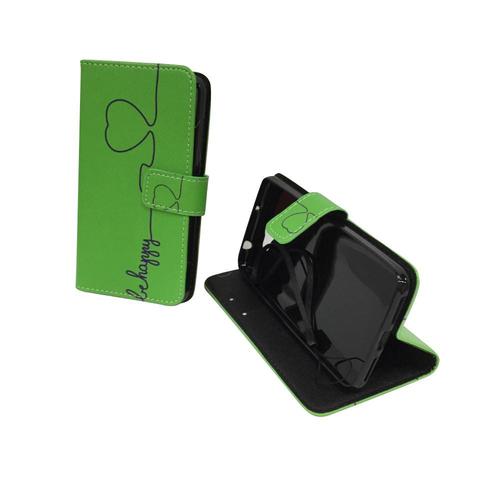 Handyh�lle Tasche f�r Handy Huawei Y5 II / 2 Be Happy Gr�n