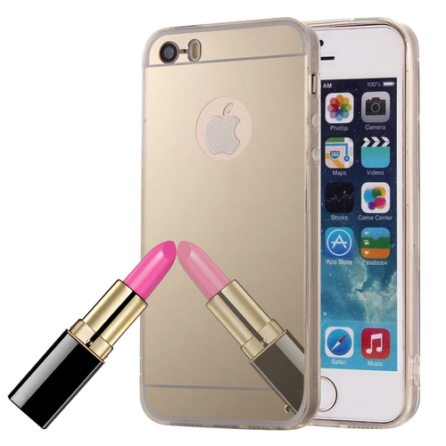 Apple iPhone 5 / 5s Handy H�lle Spiegel Mirror Soft-Case Schutz-Cover Gold