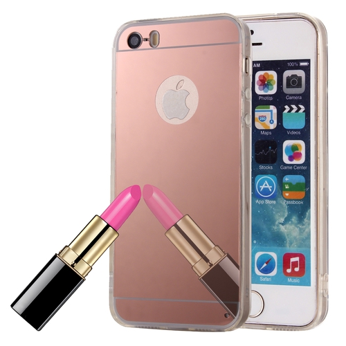 Apple iPhone 5 / 5s Handy H�lle Spiegel Mirror Soft-Case Schutz-Cover Rose Gold