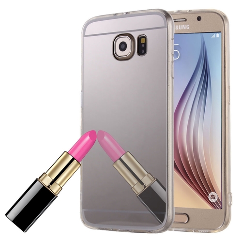 Samsung Galaxy S6 Edge Handy H�lle Spiegel Mirror Soft-Case Schutz-Cover Silber