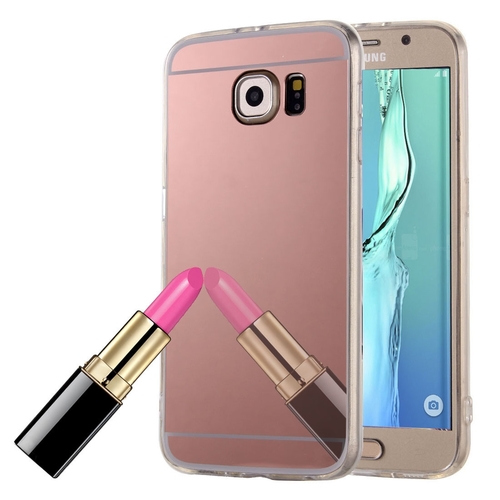 Samsung Galaxy S6 Edge Plus Handy H�lle Spiegel Mirror Soft-Case Schutz-Cover Rose Gold
