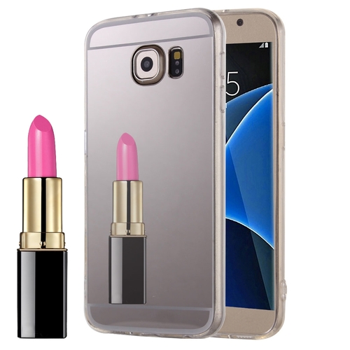 Samsung Galaxy S7 Handy H�lle Spiegel Mirror Soft-Case Schutz-Cover Silber