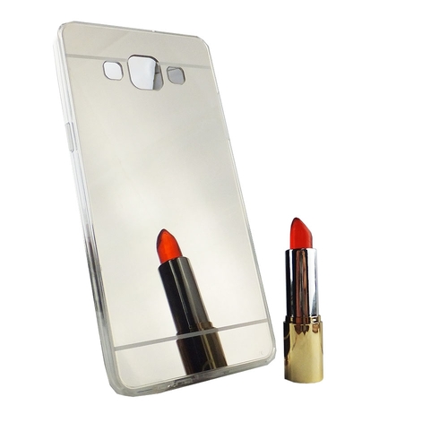 Samsung Galaxy A5 2015 Handy H�lle Spiegel Mirror Soft-Case Schutz-Cover Silber