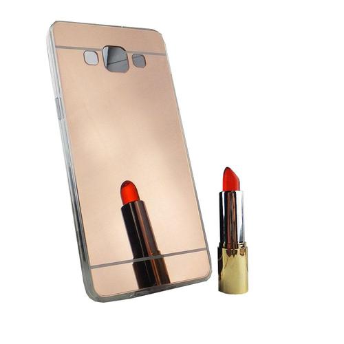 Samsung Galaxy A5 2015 Handy H�lle Spiegel Mirror Soft-Case Schutz-Cover Rose Gold
