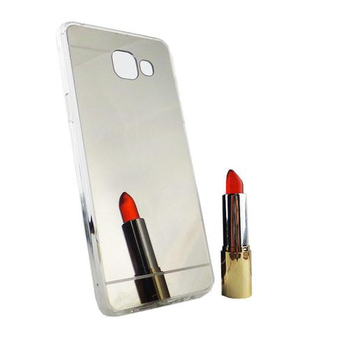 Samsung Galaxy A5 2016 Handy H�lle Spiegel Mirror Soft-Case Schutz-Cover Silber
