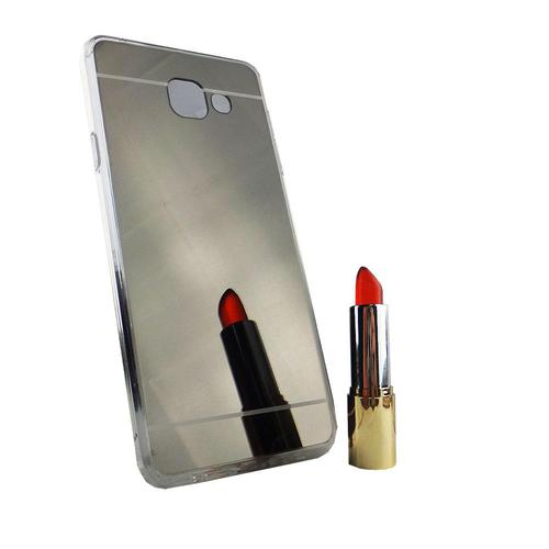 Samsung Galaxy A7 2016 Handy H�lle Spiegel Mirror Soft-Case Schutz-Cover Schwarz