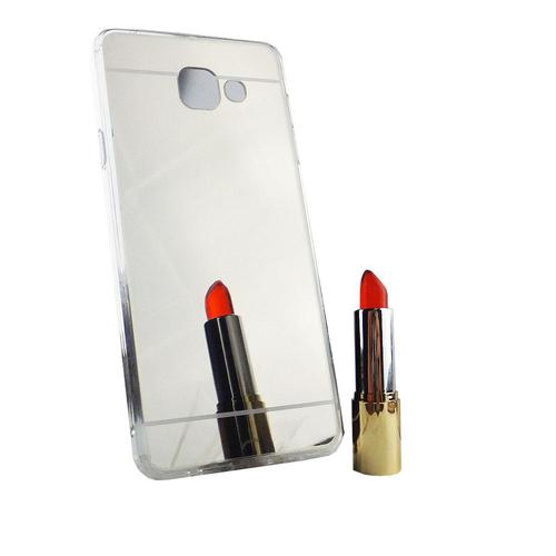 Samsung Galaxy A7 2016 Handy H�lle Spiegel Mirror Soft-Case Schutz-Cover Silber