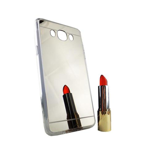 Samsung Galaxy J7 2016 Handy H�lle Spiegel Mirror Soft-Case Schutz-Cover Silber
