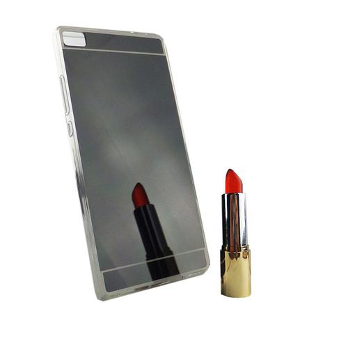Huawei P8 Handy H�lle Spiegel Mirror Soft-Case Schutz-Cover Schwarz