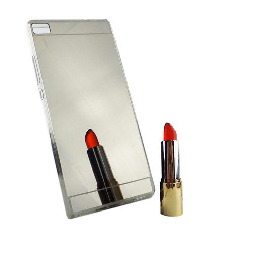 Huawei P8 Handy H�lle Spiegel Mirror Soft-Case Schutz-Cover Silber